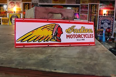 24   Indian Motorcycle Dealer Porcelain Metal Sign Gas Oil Harley Bmw Vw 911 • $150