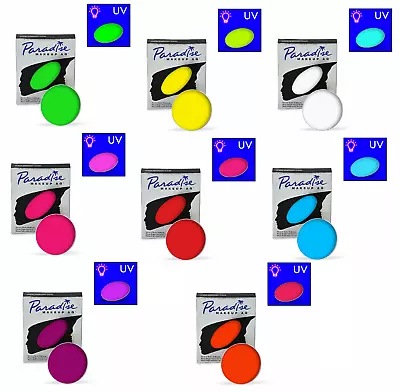 Mehron Paradise Makeup AQ Neon UV Glow_FaceBody Paint_Color Cake Refill 7gm~NEW • $7.45