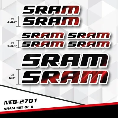 New For SRAM Decal Stickers Set For Mountain Road Bike Frame Helmet  NEB-2701 • $24.99