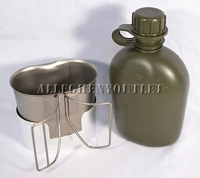 USGI Military SET 1 QT CANTEEN Stainless Steel Butterfly CUP STOVE / STAND NEW • $24.90