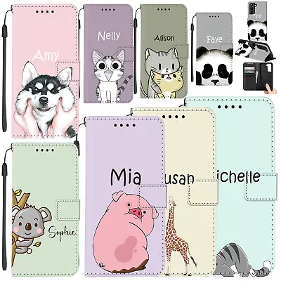 Wallet Leather Case Animal Personalised Cover For Samsung Galaxy A15 A05 A54 S23 • £10.43