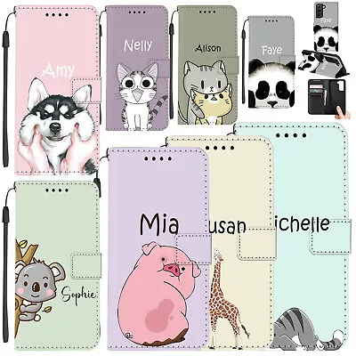 Wallet Leather Case Animal Personalised Cover For Samsung Galaxy A15 A05 A55 S23 • £10.43