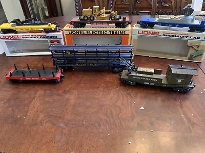 Lionel K-Line O O27 Gauge Lot 6 Cars Search Light Derrick Army Auto Carrier Flat • $119.99