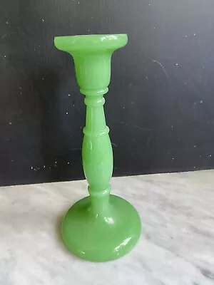 Vintage Heavy Jadeite Candlestick Candle Holder - 8  - Green - Fenton McKee • $98