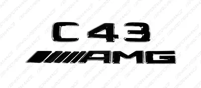 Black Gloss Emblems Badges Logos Letters For Mercedes-Benz C43 AMG W202 New • $22.99