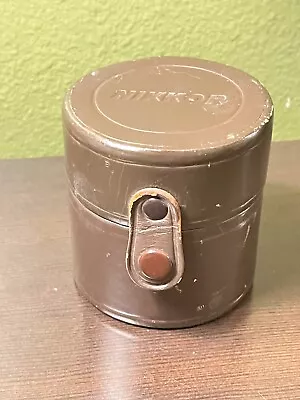 Vintage Nikon Nikkor Small Stumpy Brown Leather Lens Case • $24.99