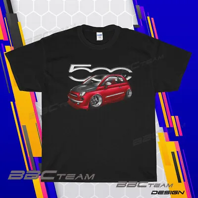 $16.99 • Buy Stanced Italian Hatchback Fiat 500 Logo T-shirt Racing Car Rally Motor  Tee