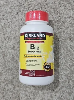 Kirkland Signature Sublingual Quick Dissolve B-12 5000 Mcg Cherry 300 Tablets • $20.95