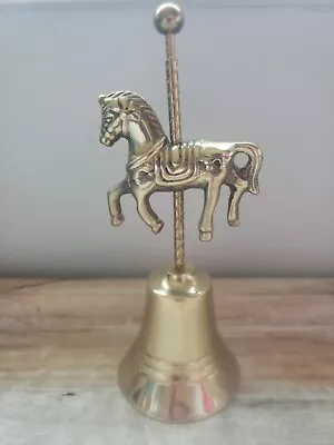 Charming Antique Or Vintage Solid Brass Altar Bell Carousel Unicorn &... • $15.30