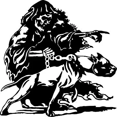 Grim Reaper Pitbull Dog Chain Monster Skull Car Truck Window Vinyl Decal Sticker • $18.12