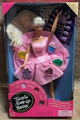 Vintage Twirlin Make Up Barbie Doll Nail Bonus 1997 Mattel #18421 Pink NRFB • $13.01