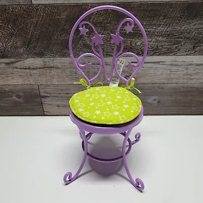 American Girl Doll McKenna Loft Bed Purple Metal Chair With Seat Cushion • $14.95