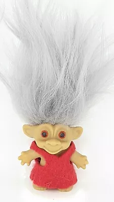 Troll Doll Monkey Face Vintage 3 Inch Grey Hair OOAK • $26
