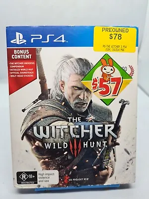 Sony Playstation 4 Ps4 The Witcher Wild Hunt III 3 + Soundtrack Free Post VGC  • $25.16
