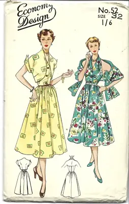 £10.50 • Buy Vintage Economy Design Woman 40s 50s Dress Bolero Sewing Pattern Bust 32  Unused