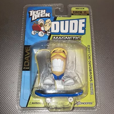 Tech Deck Dude Dave Sealed Cew 11 Indent On Top 2002 With Snowboard • $40