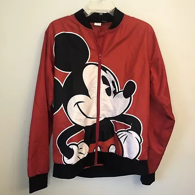 Disney Store Jacket  Adult M Coat Big Mickey Mouse Red Full Zip Lightweight EUC • $13