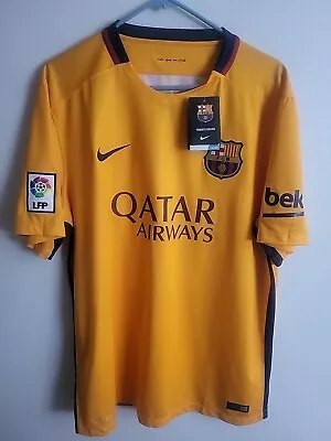 NEW Nike Dri-Fit FCB Barcelona FC Jersey Shirt Adult Sz XL Qatar Airways 2015 • $28.99