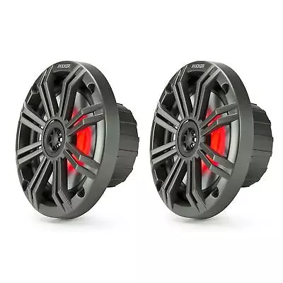 KICKER LED Marine Boat Wakeboarding Speakers - 6.5 Inch KA45KM654L - Charcoal • £209.95