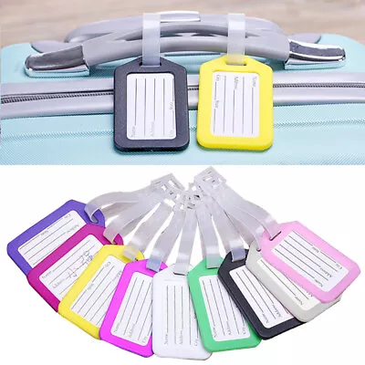 10pcs Luggage Tags Suitcase Label Bag Travel Name Address ID Label Plastic Tags • £2.70