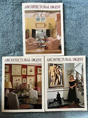 Architectural Digest Magazine Lot Vintage September November December 1993 • $15.99