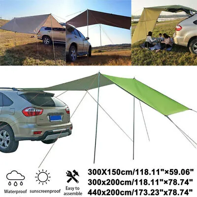 Car SUV Rear Shelter Shade Waterproof Camping Roof Top Tent Awning Portable Tent • £28.55