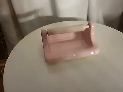 Vintage Light Pink Porcelain/ceramic Toilet Paper Roll Holder 1950s Nos New • £55.98