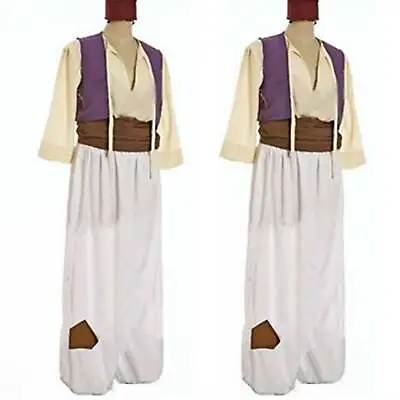 Adult Mens Arabian Prince Aladdin Genie Roleplay Cosplay Costume Set Fancy Dress • £32.49