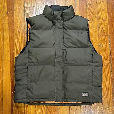 Eddie Bauer Mens Weatheredge Goose Down Vest Sz XL Brown Puffer • $28.95