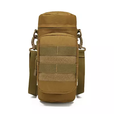 Water Bottle Pouch Holder Tactical MOLLE Hydration Carrier Bag W/ Shoulder Strap • $13.69