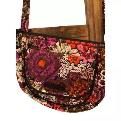 VERA Bradley Floral Lizzy Rosewood Adjustable Crossbody Purse Bag Quilted • $19