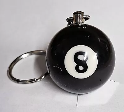 Mini Billiards Pool Ball Keychain #8 Black Solid Ball • $14.99