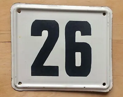 Vintage Enameled Metal House Number Plaque / Sign Retro Enamel Address Sign 26 • $71.53