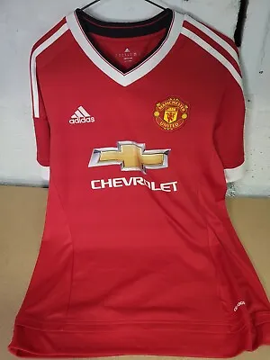 Adidas Manchester United Football Chevrolet Red Home Jersey Shirt Size Medium M • £9.99