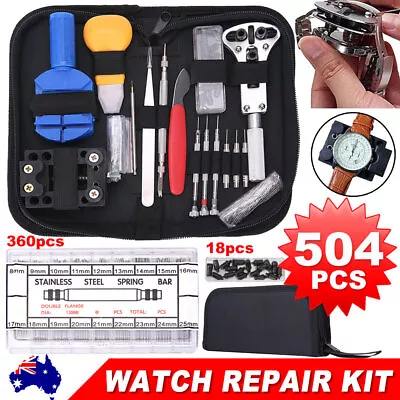 504X Watch Repair Kit Watchmaker Case Opener Press Back Removal Tool Screwdriver • $26.95