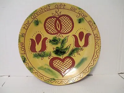 $59.99 • Buy Breininger Redware Pottery Bowl Love And Tulips 1989