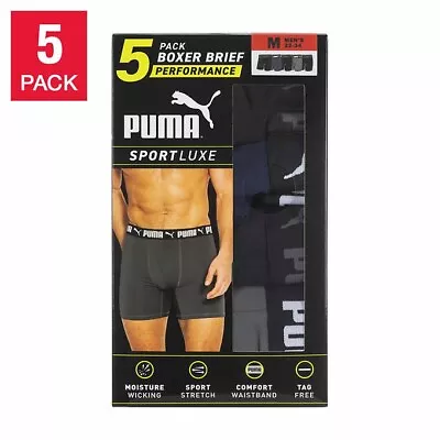 PUMA Men's Boxer Brief 5 Pack Recycled Polyester Comfort Waistband • $22