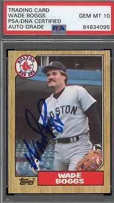 Wade Boggs Gem Mint 10 PSA DNA Signed 1987 Topps Autograph • $76