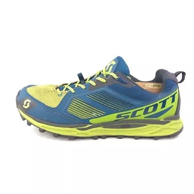 Scott Kinabalu Supertrac Trail Running Shoes Mens Size 12 EUR 46 Blue Lime Green • $59