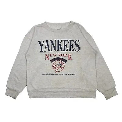 Vintage Ny Yankees Sweatshirt Xl Mens Gray Crewneck Pullover New York Jeter Ruth • $49.99