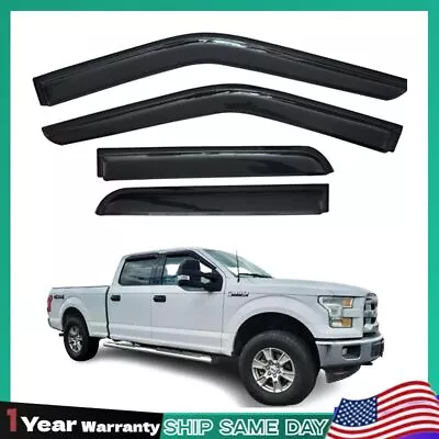 OUT-CHANNEL Window Visors Sun Vent Rain Guards Fit 2015-2020 Ford F150 Supercrew • $28.72