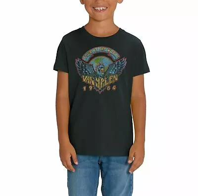 Official Van Halen Tour Of The World Children's Unisex Black T-Shirt • £18.99