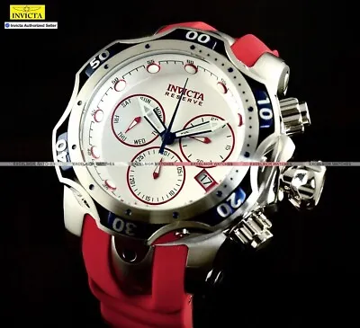 NEW Invicta Men's Reserve 52mm Venom Swiss Z60 SS Chronograph Red Silver Watch • $129