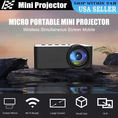 Mini Projector LED HD 1080P WIFI Home Cinema Portable Theater LCD Projector NEW • $31.35