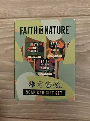 Faith In Nature Soap Bar Gift Set Aloe Vera Lavender Orange 100g X 3  • £8.75