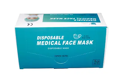 Disposable Medical Face Mask Type IIR EN14863 3Ply Ear Loop Surgical Mask Boxed • £0.99