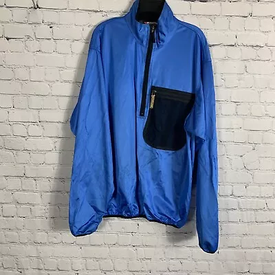 Vintage Moonstone Mesh Front Pocket 1/4 Zip Jacket Blue Size Large • $35