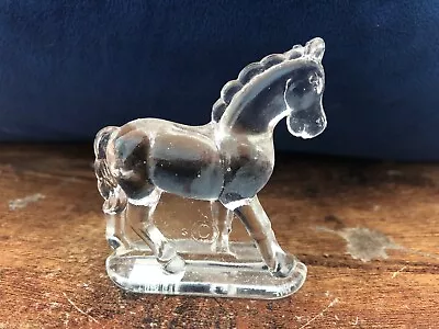 Vintage CRYSTAL GLASS Figurine Miniature HORSE #3 • $14.99