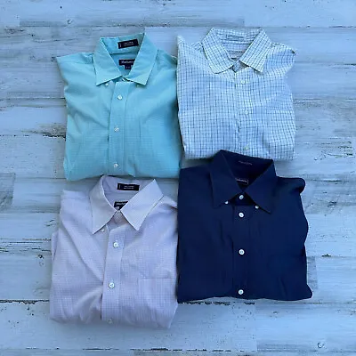 Lot Of 4 Mens Dress Shirts Hathaway Classics  Long Sleeve Cotton Various Sizes • $69.99