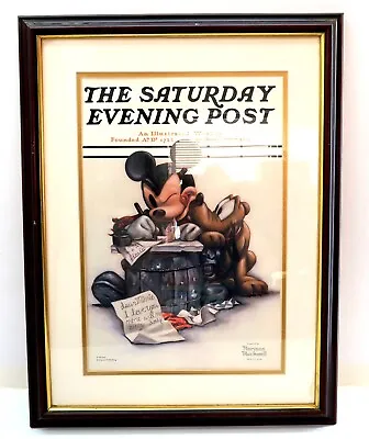 MICKEY MOUSE The Saturday Evening Post Norman Rockwell Print Framed & Matted  • $119.99